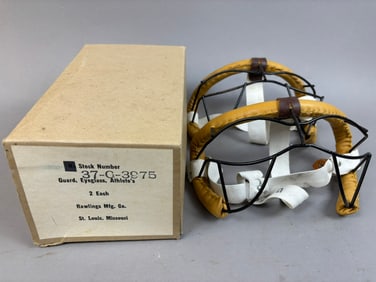 Pair NOS 1940s-50s Rawlings Basketball Eye Guard Masks w/ Original Box