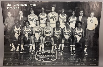 1971-72 Cincinnati Royals Original Basketball Team 3'x2' Poster