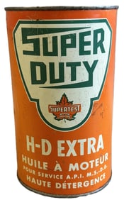 Super Duty H-D Extra Supertest Imperial Metal Motor Oil Quart Can