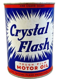 Crystal Flash Motor Oil Metal Quart Can