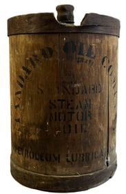 Standard Oil Co Steam Motor Oil 5 Gallon Wood Can