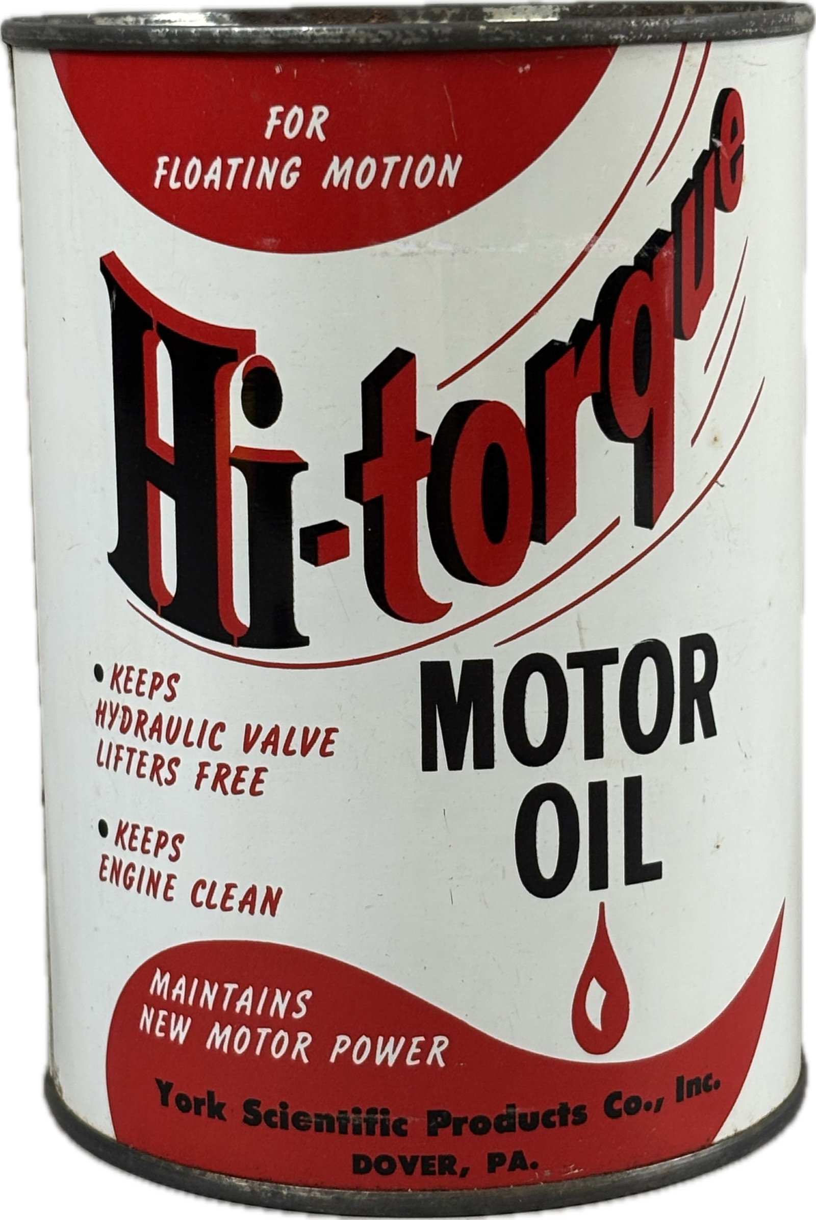 Hi-Torque Motor Oil Metal Quart Can Dover PA: Great original quart can with minimal wear as shown.