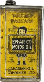 EN-AR-CO White Rose Gasoline Motor Oil Tourist Package One Canadian Quart 40 Cents Pricer