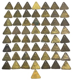 Lot 56 Ford Rouge River Brass Metal Tool Check Tags