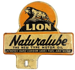 Lion Naturalube New Type Motor Oil License Plate Topper