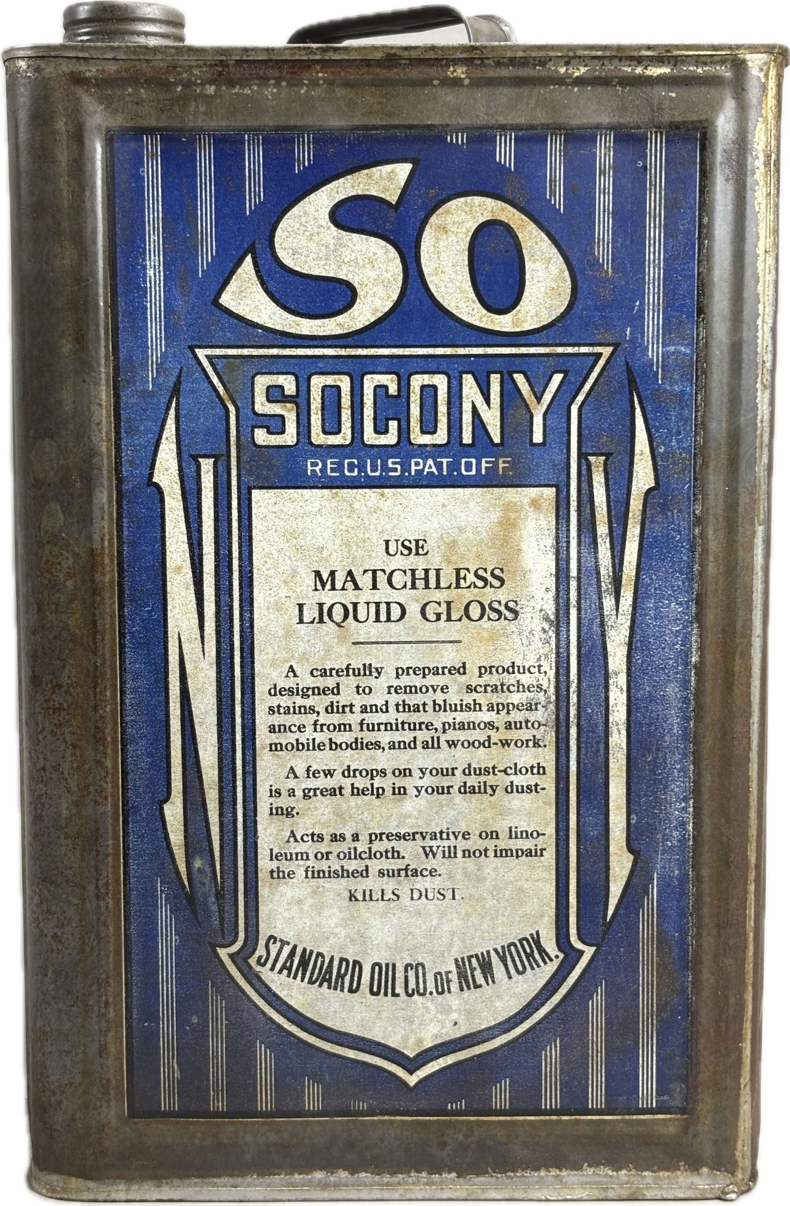 Socony Standard Oil Co New York Square 5 Gallon Motor Oil Can (1 of 7)