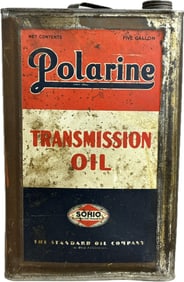 Polarine Transmission Oil Sohio Standard Oil Co Square 5 Gallon Motor Oil Can