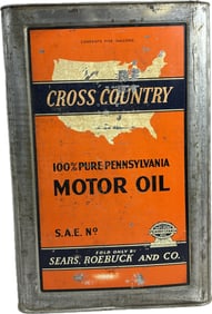 Cross Country Sears Roebuck & Co Square 5 Gallon Motor Oil Can
