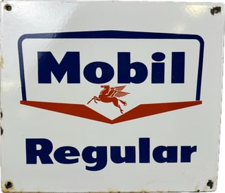 Mobil Regular SSP Porcelain Pump Plate w/ Pegasus