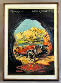 Torino Italia Ansaldo Milano 1920s Copy Automotive Poster Print