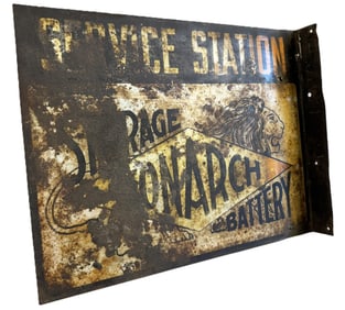 Monarch Storage Battery Service Station DST Flange Sign