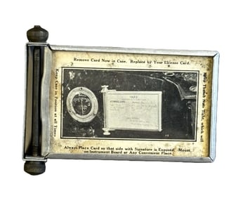 1923 Automobile Paper License Case by Veri-Best Uniontown PA