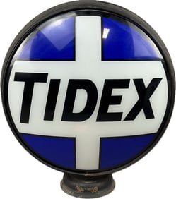 1930s Tidex Original Gas Pump Globe w/ Metal Body