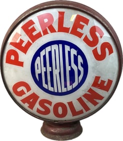 Peerless Gasoline Original 15" Gas Pump Globe Metal Body
