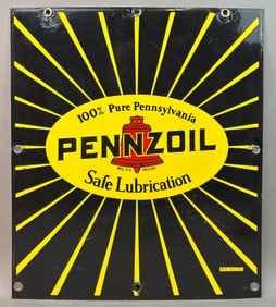 Pennzoil SSP Safe Lubrication Pump Plate Sign