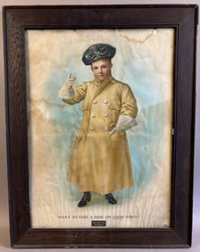 1906 Morgan & Wright Tires Are Good Tires Original Framed Paper Advertising Sign