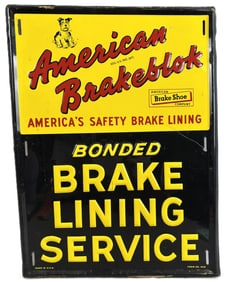 American Brakeblok Bonded Brake Lining Service Embossed Sign