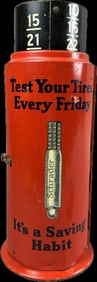 Schrade Tire Pressure Gauge Figural Countertop Tin Litho Display Cabinet