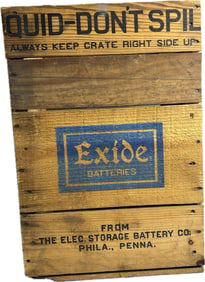 Exide Battery Original Wooden Shipping Box Crate