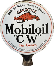 Mobiloil CW Mobil Gargoyle DSP Porcelain Lubester Paddle Sign