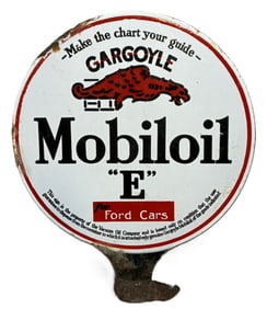 Mobiloil "E" Mobil Gargoyle DSP Porcelain Lubester Paddle Sign