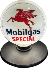 Mobil Special Milk Glass Body Original 13.5" Gas Pump Globe
