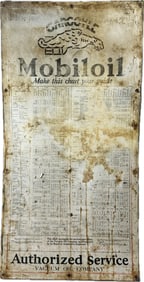 Mobiloil Gargoyle Authorized Service SST Tin Cabinet Advertising Sign