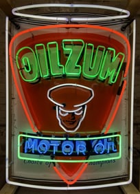 Oilzum Motor Oil SST Tin Neon Advertising Sign