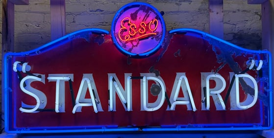 Esso Standard DSP Porcelain 5' Neon Advertising Service Station Sign