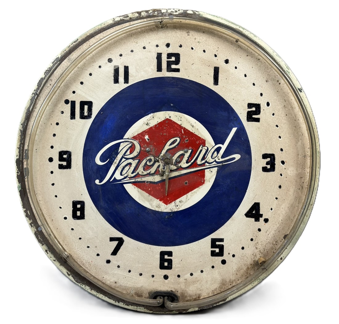 Packard Original 20" 40s Dealership Neon Advertising Clock For Parts or Restoration (1 of 13)