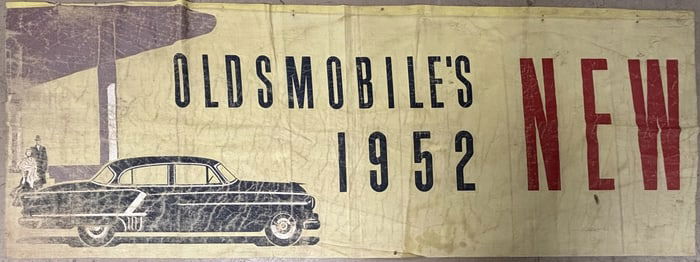 1952 Oldsmobile's New 8'x3' Dealership Canvas Advertising Sign