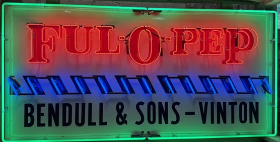 Ful-O-Pep Bendull & Sons Vinton SST Embossed Neon Advertising Sign