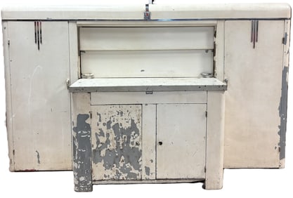 Lincoln Gas Station Service Complete Original 1940s Automotive Cabinet