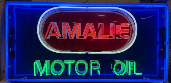 Amalie Motor Oil Embossed Neon Advertising Sign