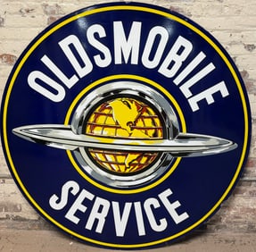 Oldsmobile Service 5' DSP Porcelain Dealership Advertising Sign - Near Mint