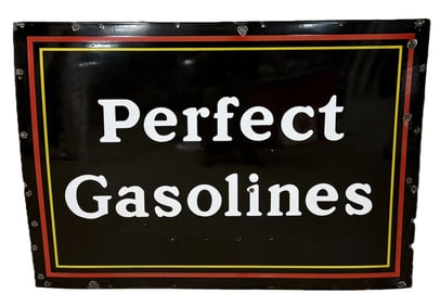 Wadhams Perfect Gasoline SSP Porcelain Service Station Sign