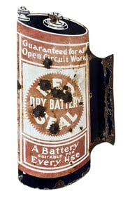 Red Seal Dry Battery DSP Porcelain Flange Advertising Sign
