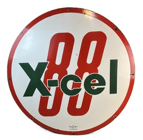 X-Cel 88 DSP Kalamazoo Michigan Gas Station 48" Porcelain Sign Lakeside Refinery