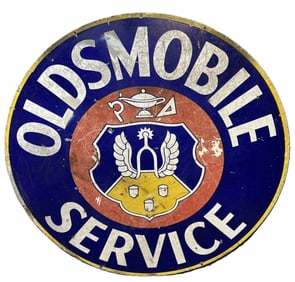 Oldsmobile Service 5' DSP Porcelain Dealership Advertising Sign