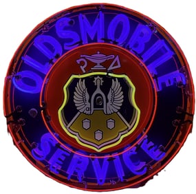 Oldsmobile Service 42" SSP Porcleain Dealership Neon Advertising Sign