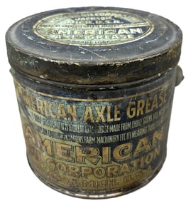 American Axle Grease Mr Slippery 5lb 1920s Can w/ Pail Handle Jackson Michigan