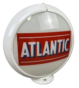 Atlantic 16" Original 1960s Gas Pump Globe
