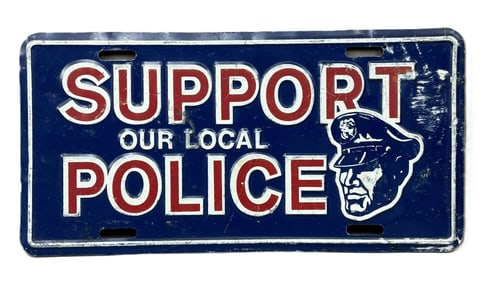 Support Our Local Police Embossed Vanity License Plate