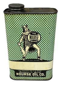 Nourse Oil Company Metal Quart Motor Oil Can Kansas City Missouri
