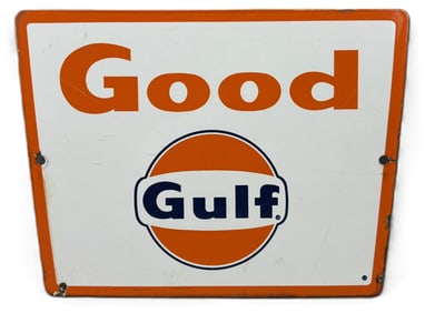 Good Gulf SSP Porcelain Pump Plate Advertising Sign