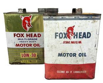 Pair Fox Head Premium & Multi Grade HD Motor Oil 2 Gallon Cans