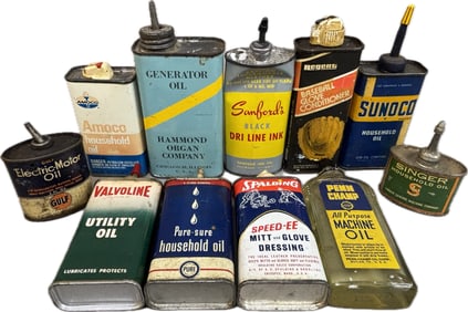 Lot 11 Handy Oilers Gulf Lead Top Valvoline Pure Spalding Penn Champ Sunoco & More