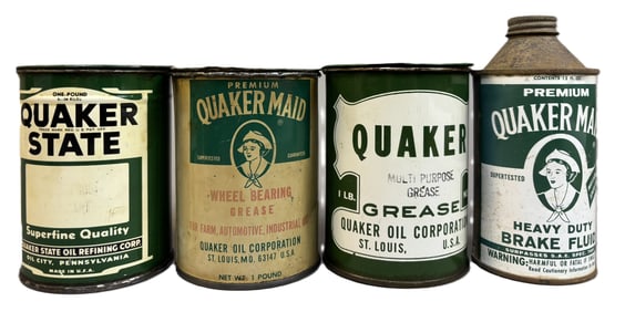 Quaker State & Quaker Maid Lot 4 Grease & Brake Fluid Cans