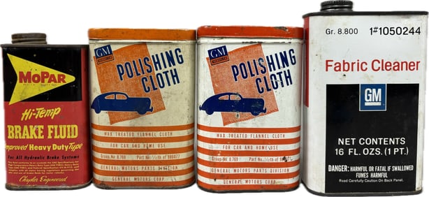 Mopar & General Motors Lot 4 Brake Fluid Polishing Cloth & Fabric Cleaner
