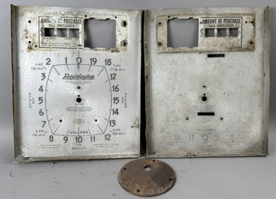 Pair Matching Rapidayton Gas Pump Original Faces